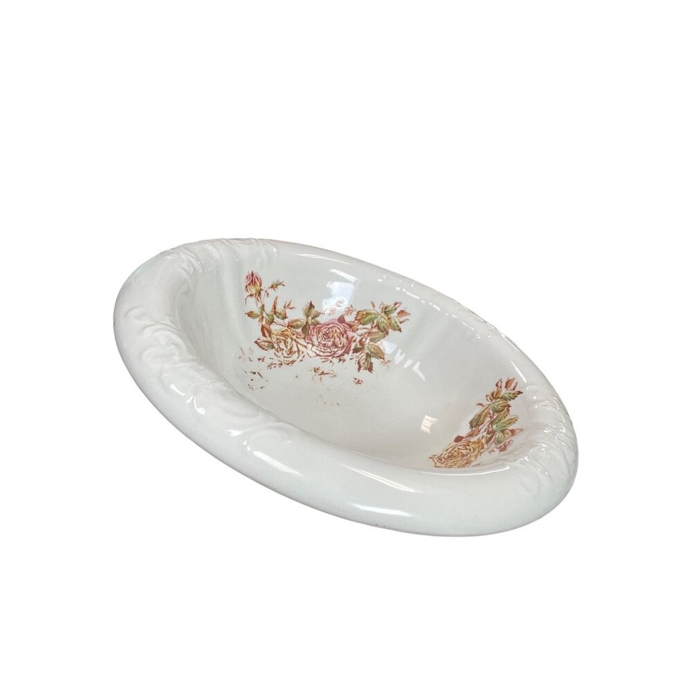 Empire Vtg June Rose patterm American Trento pottery XL Bowl SKU 9753